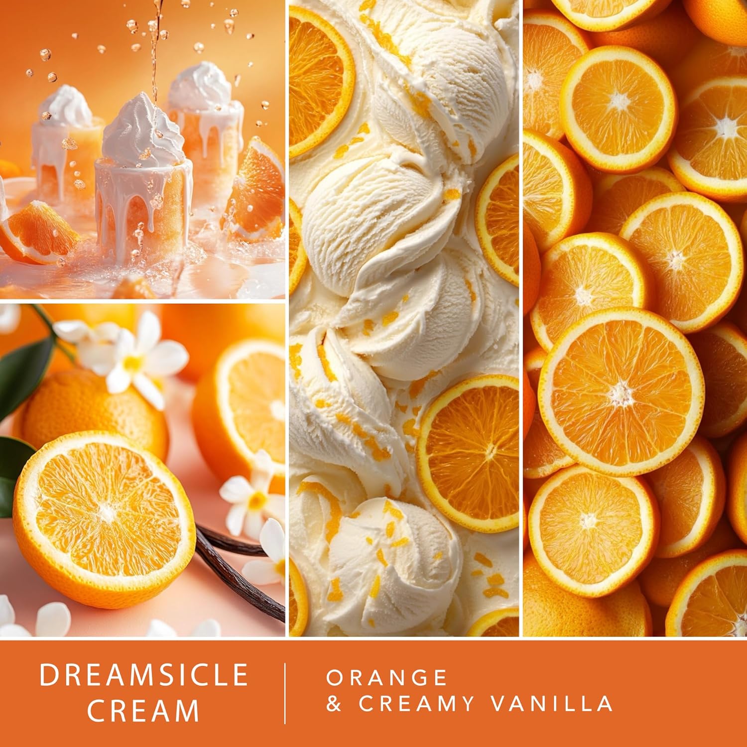 ScentSationals Dreamsicle Cream Scented Wax Melts - Orange & Creamy Vanilla Scent, 10oz (24 Cubes)