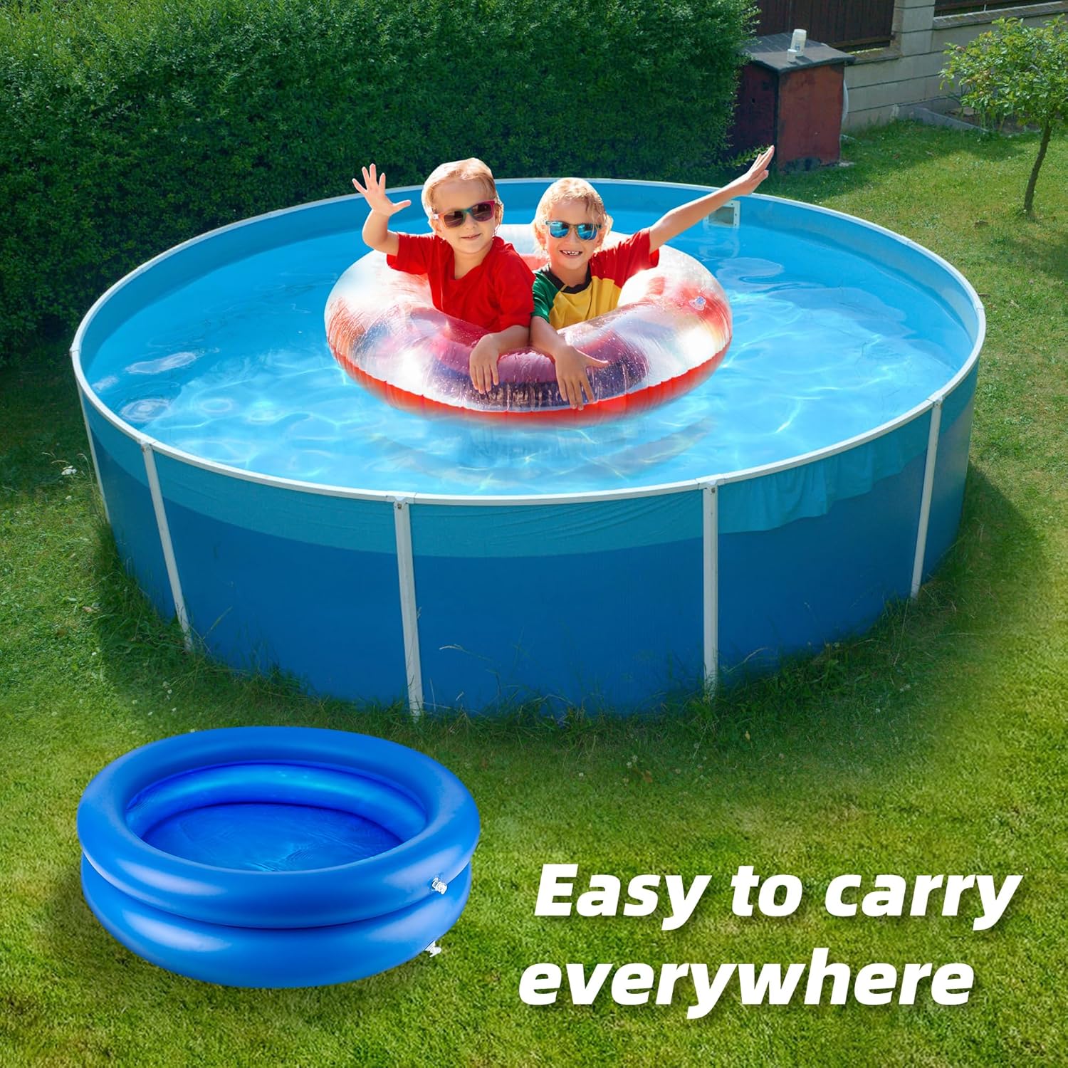 UNIFAMILY Inflatable Pool Foot Bath Basin Thickness, Portable Foot Soaking Bath Basin for Entry Pool Ladder, Pools Foot Bath Tray, Clean Feet Accessories with Pump, Small Inflatable Pool