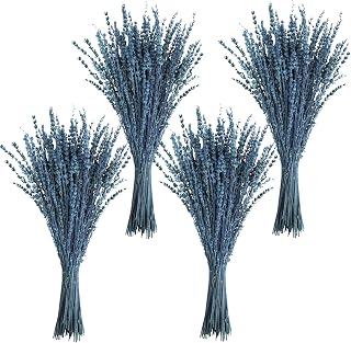 Uieke Dried Lavender Flowers, 16" Preserved Dried Lavender Bundles Blue Flowers Bouquet for Shower Weeding Home Fragrance Vase Crafts Decor, 200g(7.05oz)