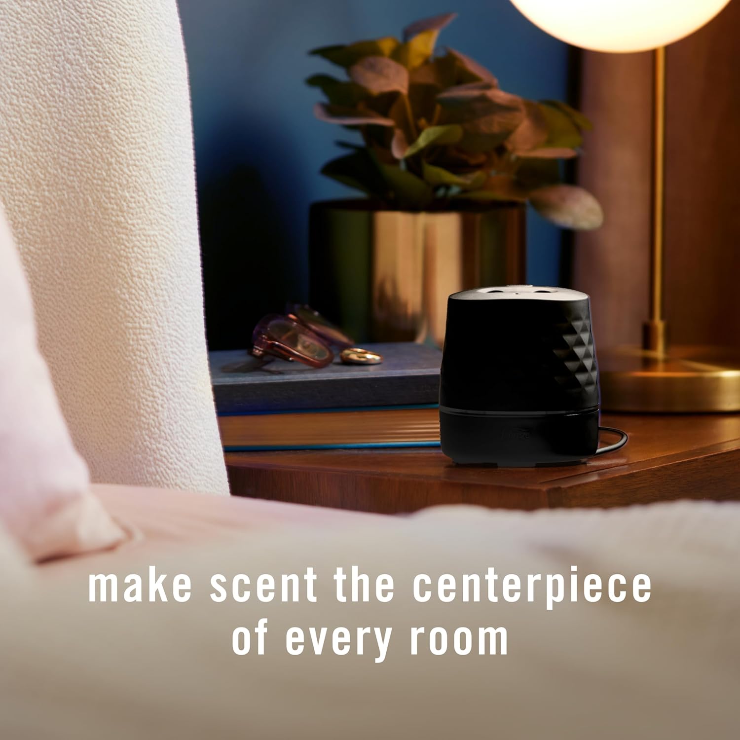 Febreze Plug Scent Booster in Black, Continuous Scent Device Oil Diffuser, Compatible with Febreze Air Freshener Plug in Refills - Refills not Included