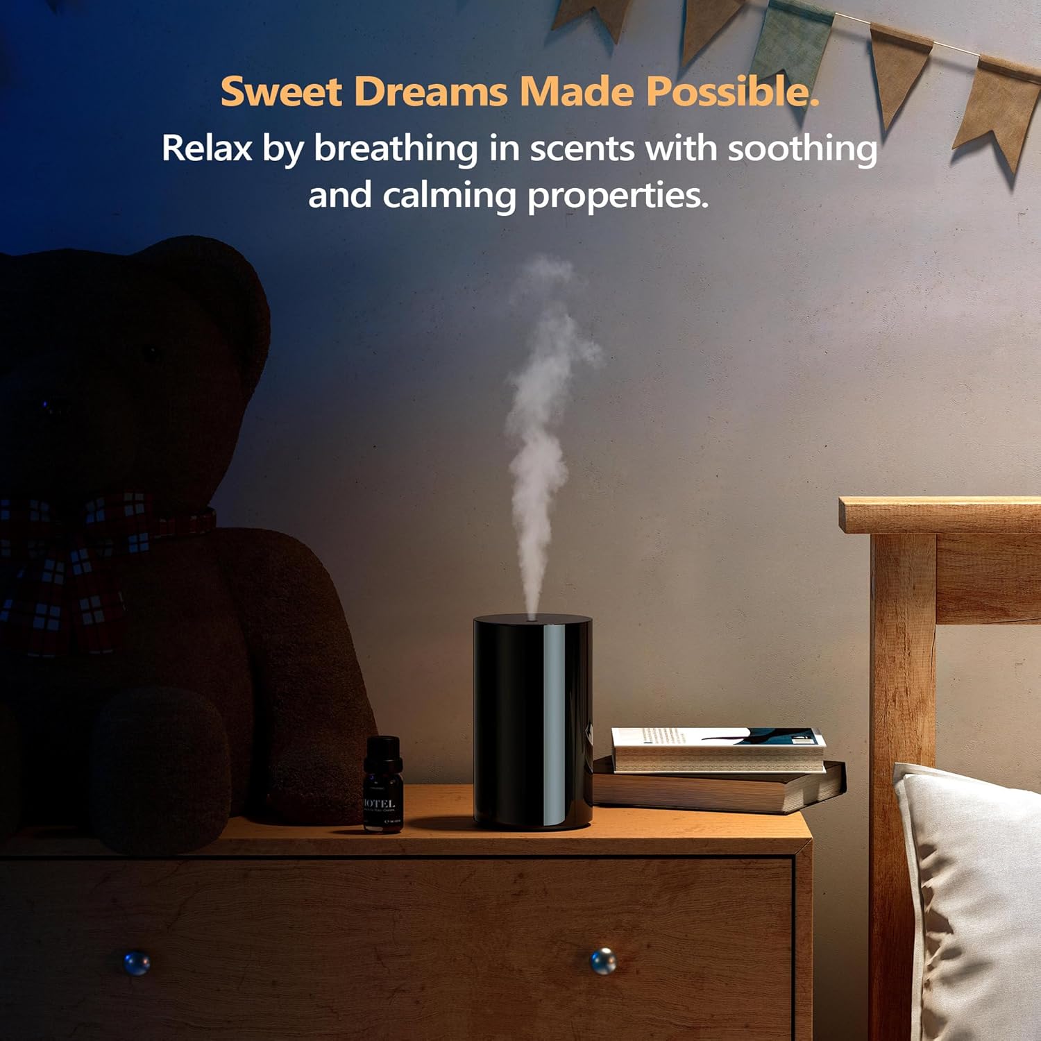 Airversa Waterless Diffuser for Essential Oil, Battery Operated Nebulizer, 0.7 Fl.Oz./ 20mL Capacity, Mini Scent Air Machine, 3 Countdown Timers & 3 Mist Levels for Home Room Car Office - AN8 White