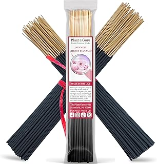 Japanese Cherry Blossom Incense Sticks 11" - 1 Bundle 85 to 100 Sticks - Smooth and Clean Long Burn Time, 45 to 60 Minutes.