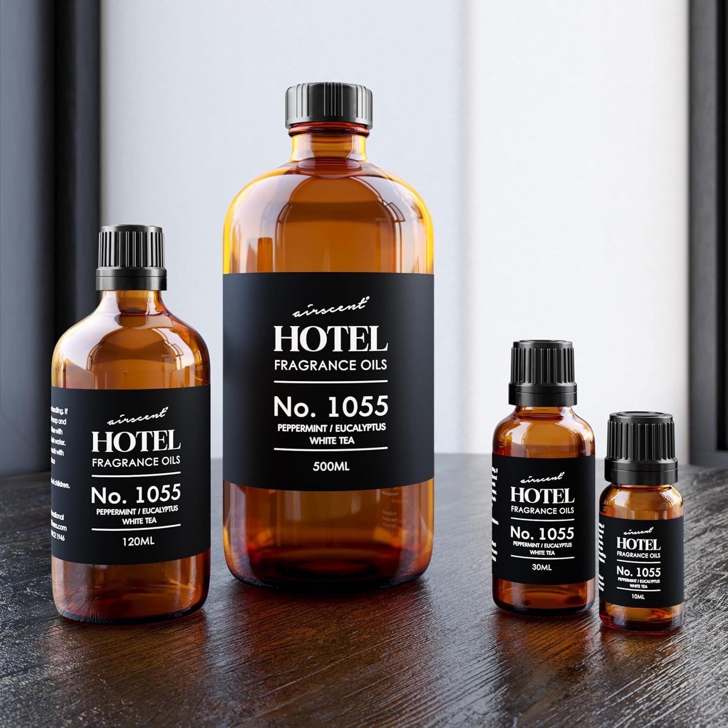 AirScent Hotel Diffuser Oil No. 1055 Inspired by Energize Hotel Scent - Peppermint Eucalyptus White Tea - Fragrance Oil Blend for Ultrasonic and Waterless Diffusers and Crafting - 10 mL