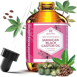 Leven Rose Jamaican Black Castor Seed Oil, Jamaican Black Castor Oil for Hair Growth, 100% Natural, Pure Organic Serum, Scalp Oil Treatment, Skin Soothing 4 oz