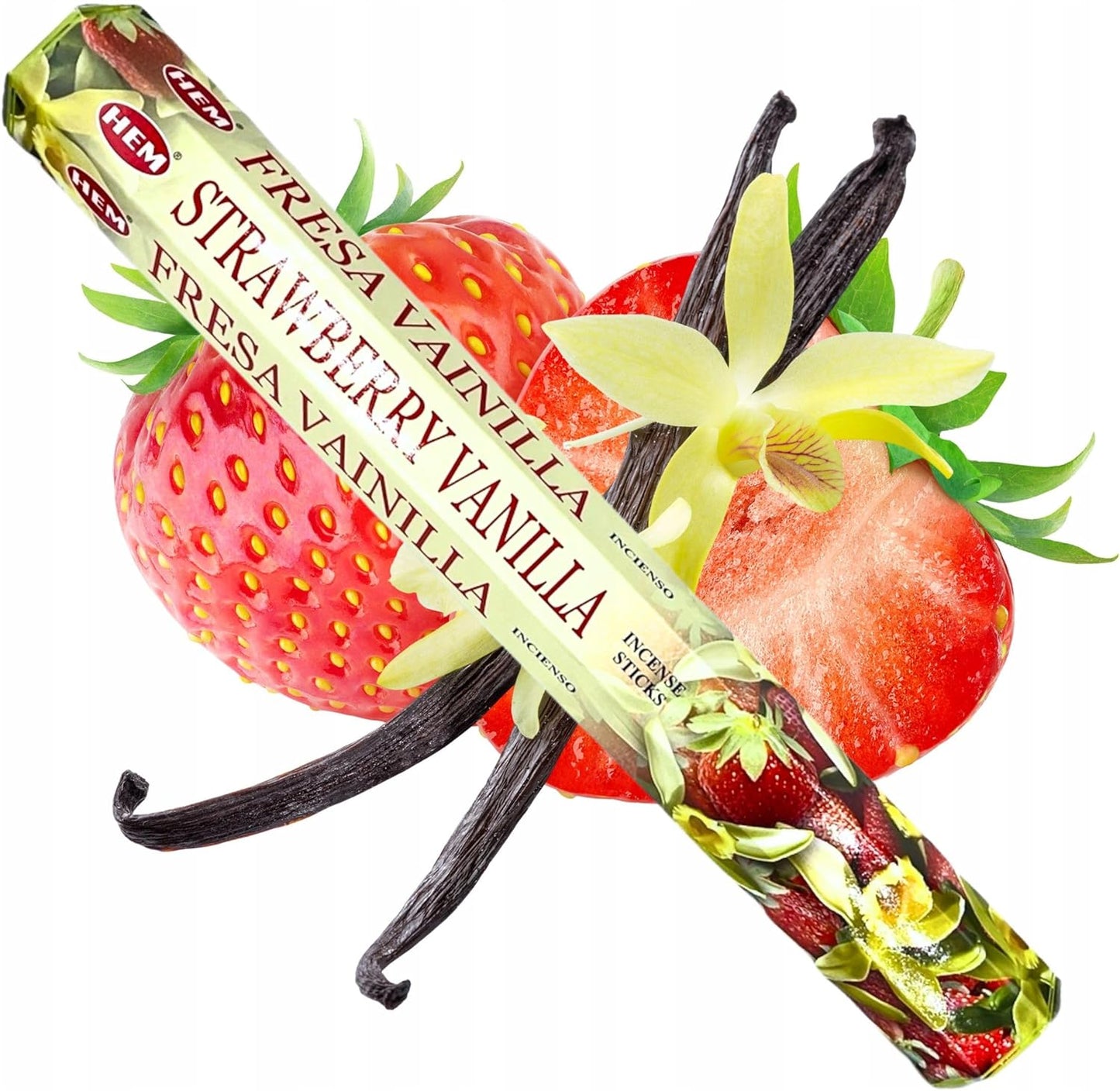 Strawberry Vanilla - Box of Six 20 Stick Tubes, 120 Sticks Total - HEM Incense