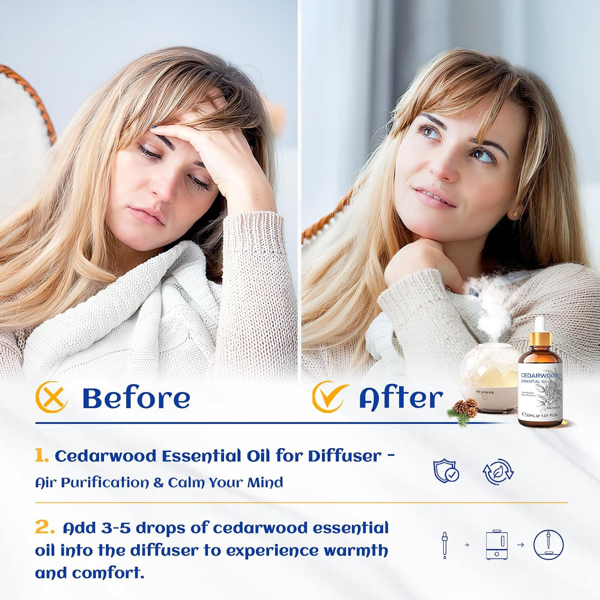 HIQILI Cedarwood Essential Oil for Hair