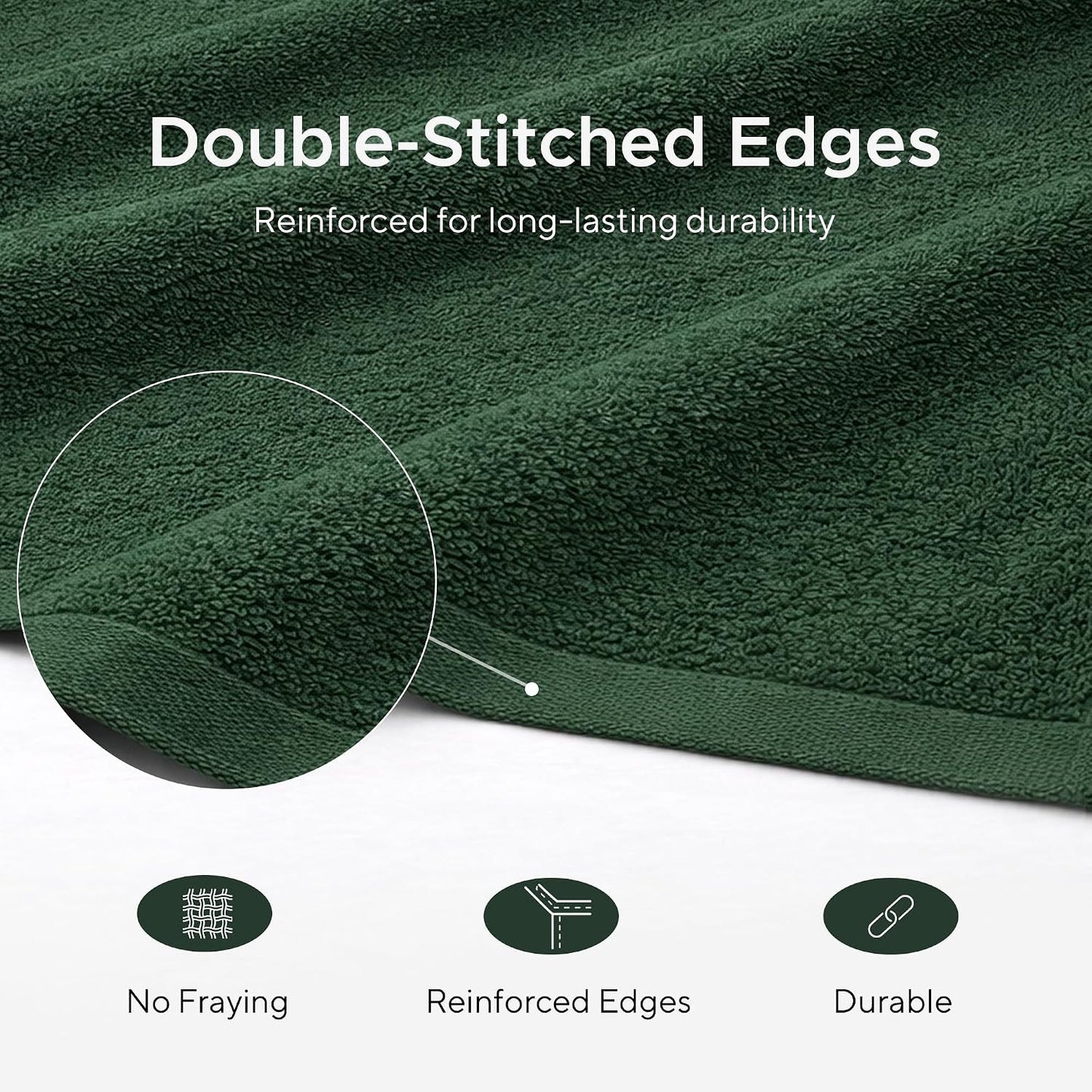 Luxury Hotel & Spa, Turkish Cotton Dark Green Towels Bathroom Sets | 6 Pieces Dark Green Bath Towels Soft and Absorbent Green Towel Set for Your Bathroom