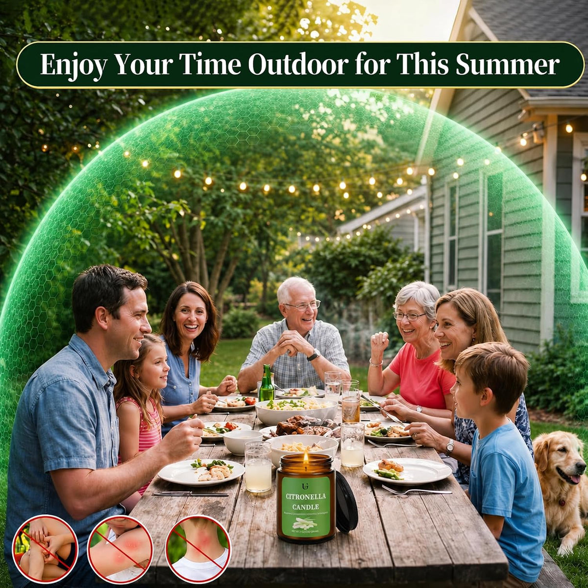 Citronella Candles Outdoor for Camping Patio Indoor Yard 7oz 1 Pack