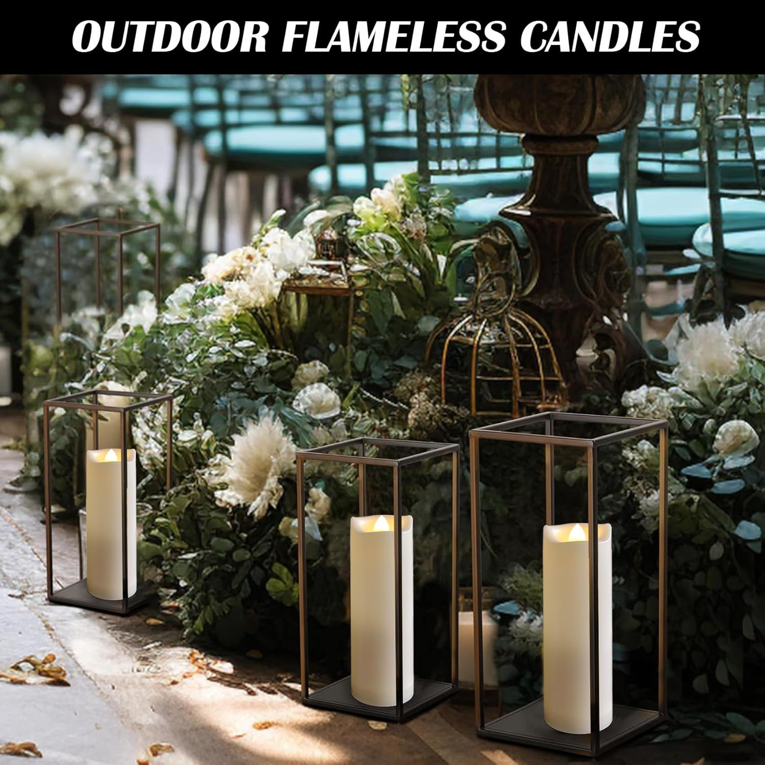 LED Battery Operated Candles 2"x6" Plastic Flickering Flameless Candles with Timer Outdoor Waterproof Wedding Party Halloween Christmas Birthday Decoration Gifts Realistic Slim Tall Pillar Candles