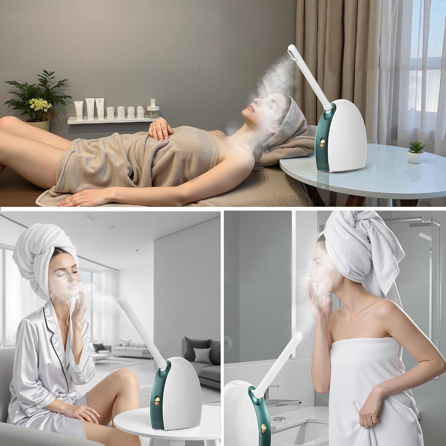 Newbealer Extended Nozzle for 3in1 Facial Steamer, 360° Rotatable Arm - Extra Flexibility for Portable Spa - Personal Care Use at Home or Salon, Replaceable Accessory (Not Include Facial Steamer)