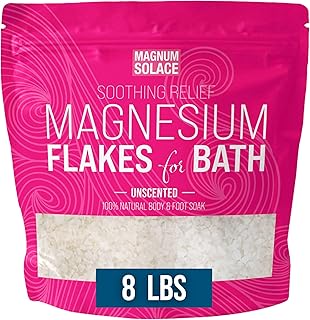 Magnesium Flakes for Bath - Magnesium Chloride Flakes Organic Pure - Unscented, 8 LBS
