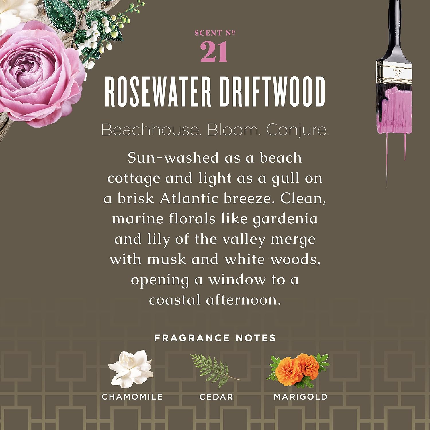 Caldrea Linen And Room Spray Air Freshener, Made With Essential Oils, Plant-Derived And Other Thoughtfully Chosen Ingredients, Rosewater Driftwood Scent, 16 Oz