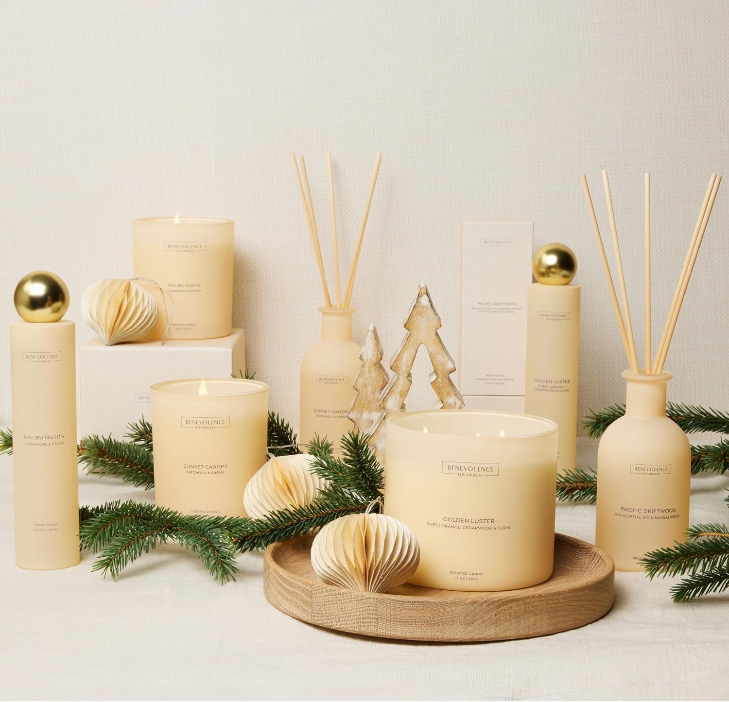 Champagne & Peony Room Spray | Benevolence LA Malibu Nights | 3.4oz | Home, Pillow & Linen Fragrance Spray | Low VOC, No Alcohol | Malibu Sands Collection