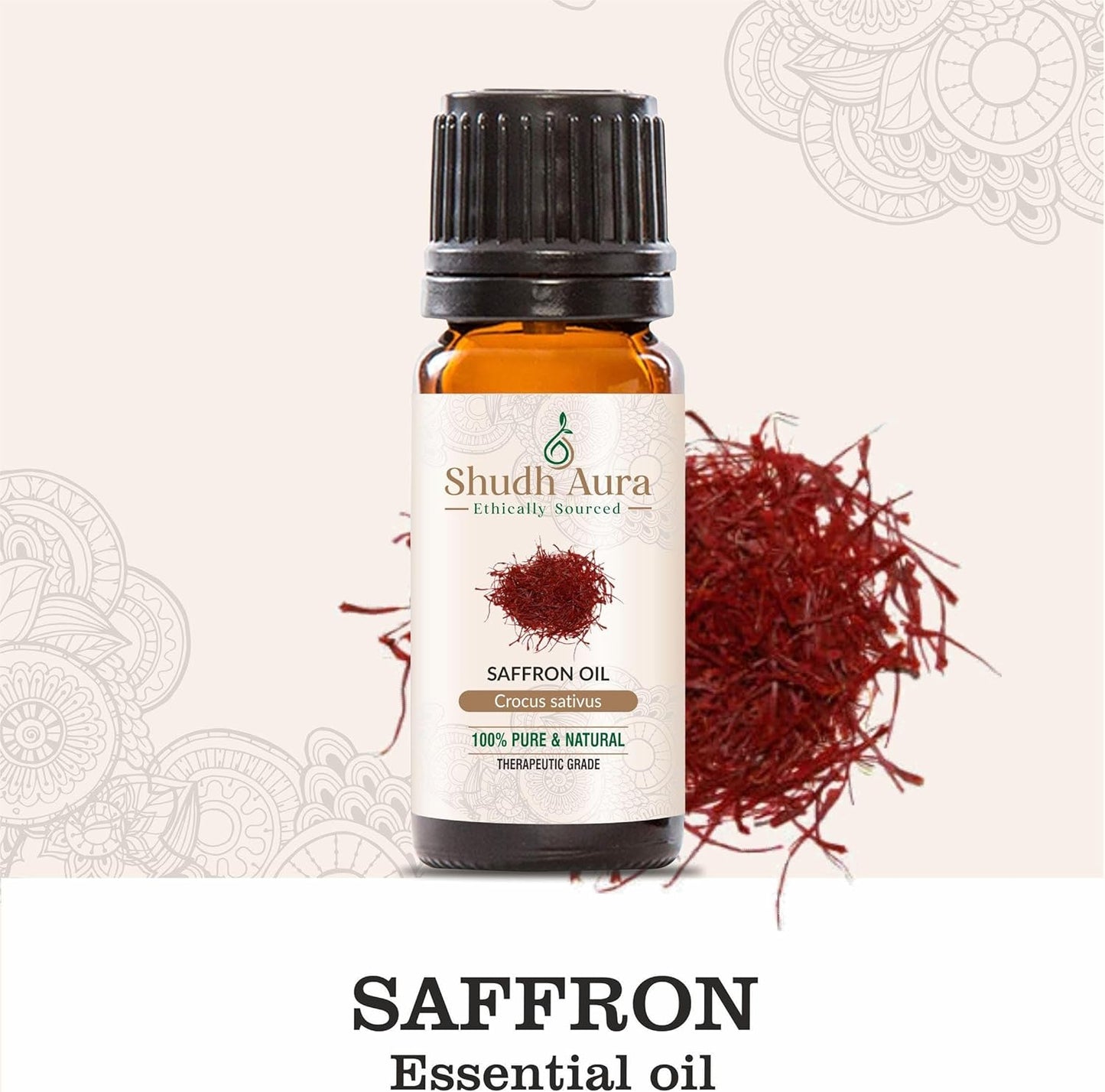 Saffron Essential Oil | 100% Pure, Undiluted and Natural | Therapeutic Grade Premium Oils for Aromatherapy & Diffuser (10ML)