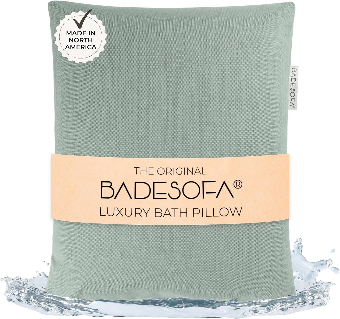 BADESOFA® Luxury Bath Pillow S - Ultra Comfortable & Quick-Drying Bath Back Pillow - Washable Full Body Bath Pillow for Bathtub - Therapeutic Head and Neck Support - Luxury Spa Cushion in Green