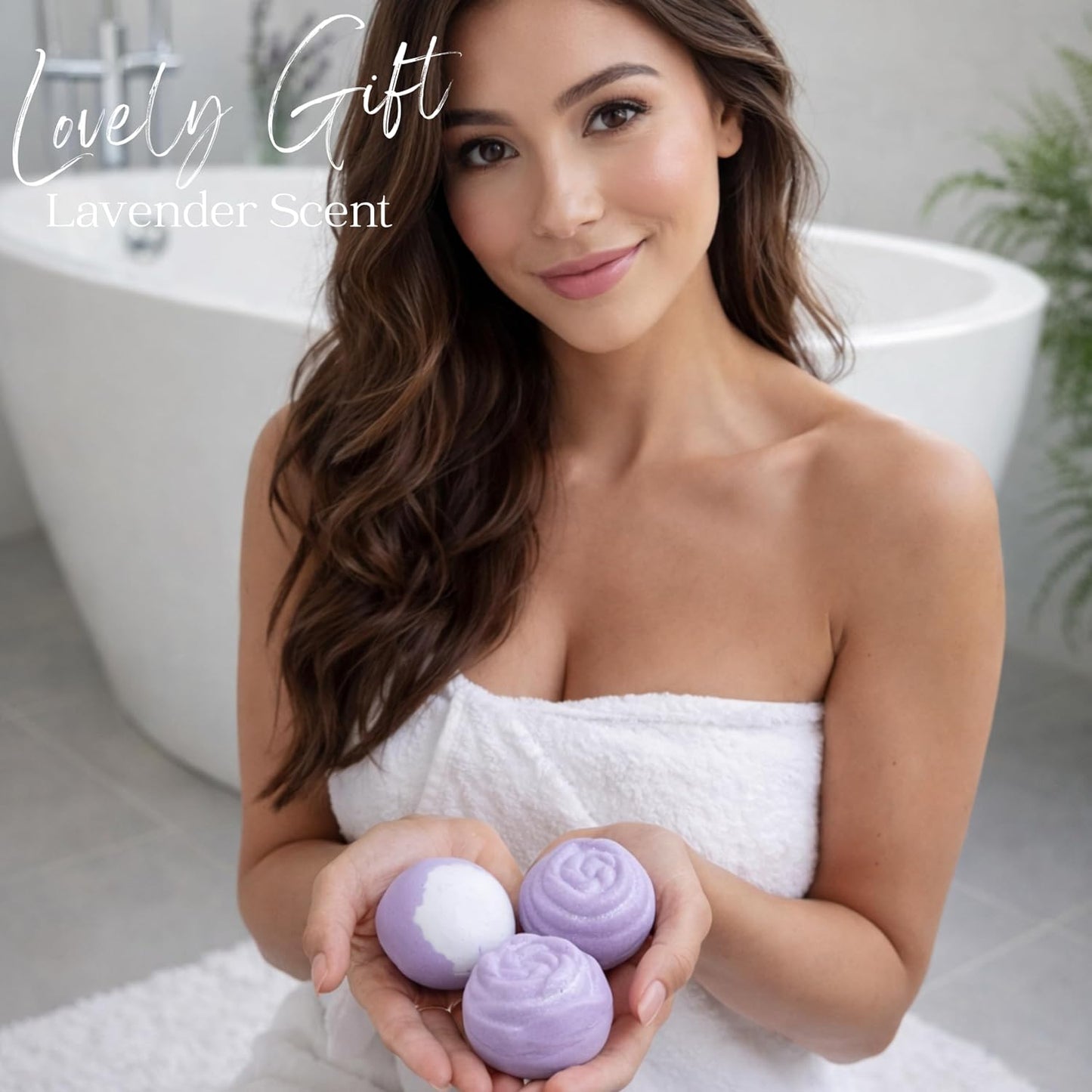 EvolutionUSA Lavender Dreams Bath Bombs for Women, 12 Organic Flower Bath Bombs, Soft Lavender Bath Bombs, Womens Bath Bombs Gift, Lush Bath Bombs for Girls, Relaxing Bathbombs, Bath Balls