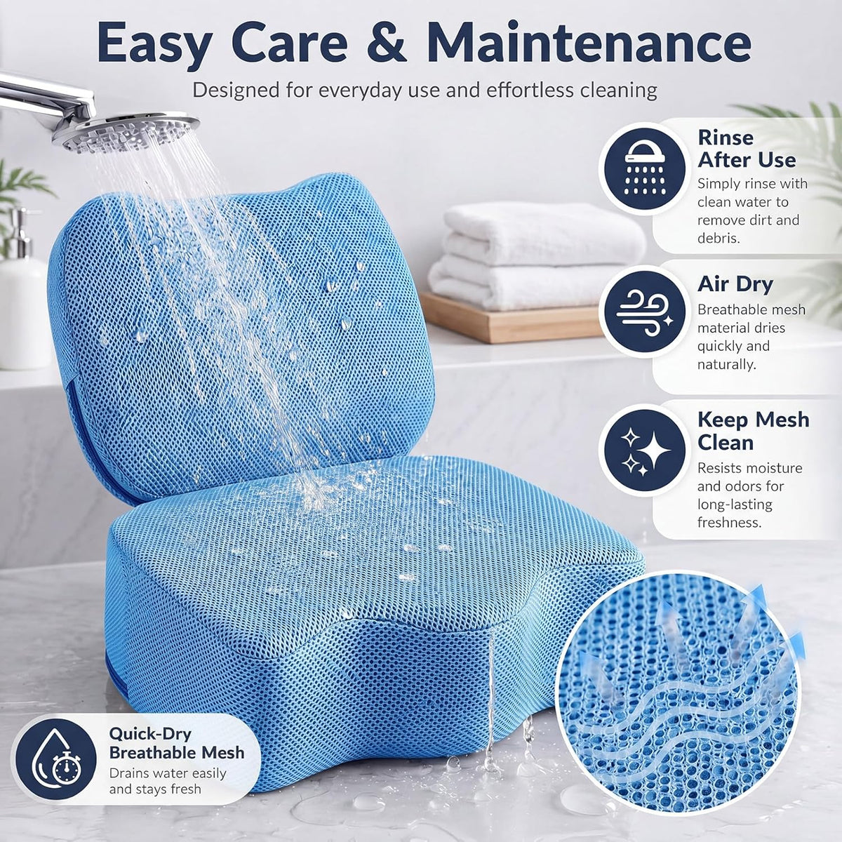 Yerliker 1 Pcs Foldable Hot Tub Booster Seats for Adults, Weighted Spa Seat, Blue