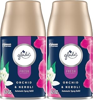 Glade Automatic Spray Refill, Air Freshener for Home and Bathroom, Orchid & Neroli, Fresh Collection, 6.2 Oz, 2 Count