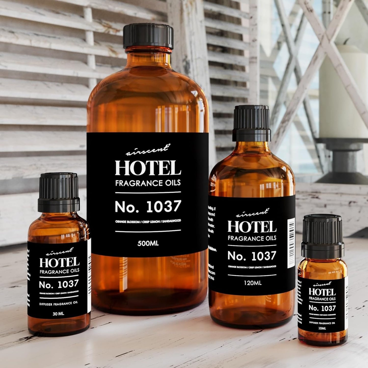 AirScent Hotel Diffuser Oil No. 1037 - Orange Blossom Lemon and Sandalwood - Hotel Scent Dupe - Premium Fragrance Oil for Ultrasonic and Waterless Diffusers and Crafting - 10 mL, 0.34 fl oz Bottle