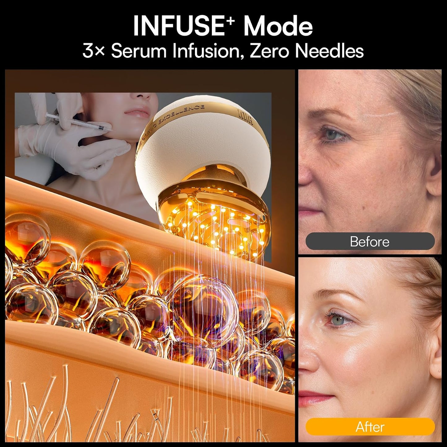INIA SPHERA Upgraded 8-in-1 Microcurrent Facial Device for Face & Neck – Red Light, Thermal & Cooling Beauty Tool, 5 Custom Modes, At-Home Skin Stimulation & Glow Care Skincare Tool