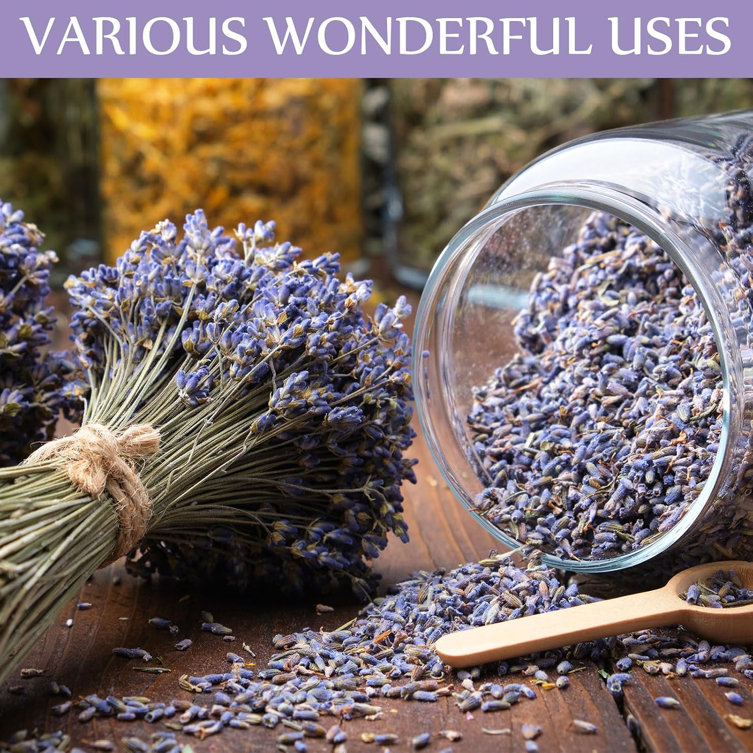 Treela 1 Pound Dried Lavender Bulk Dry Lavender Buds Fragrant Flower Petals for DIY Wedding Gift Fragrance Sachets