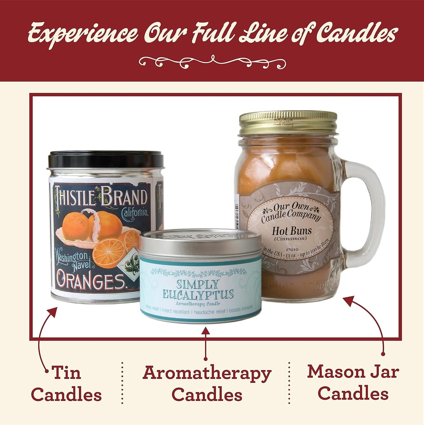 Our Own Candle Company, Coconut Banana Scented Mason Jar Candle, 100 Hour Burn Time, 13 Ounces