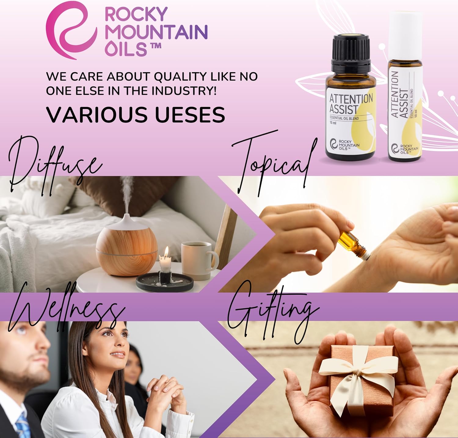 Rocky Mountain Oils - Attention Assist Roll on 10ml - Essential Oil Blend