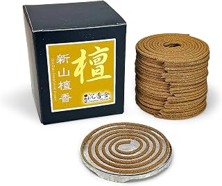 I H INCENSE HOUSE+ – ShinShan Sandalwood Incense Coil · 48 Coils · 3.5–4 Hours · Daily Use · Metal Mesh Incense Holder Included · SS4H (1 Box)