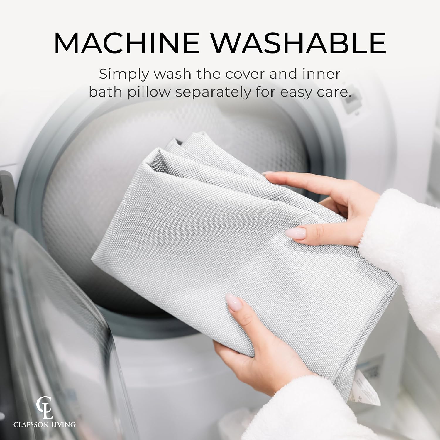 Luxury Bath Pillow for Tub - Thick and Comfortable Bathtub Pillow Support for Head and Neck and Back - Washable Quick-Drying Bath Pillows - Bath Cushion for Home Spa - Fits Any Bathtub - White