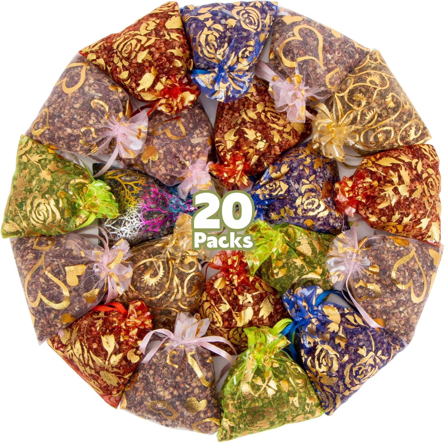 MAQIHAN Sachets for Drawers and Closets - 20 Packs Smell Fresh Scents,Olores para La Casa,Hanging Scented Bags for Home Fragrance Products,Under The Pillow,Wedding,Christmas,2.36x3.15IN