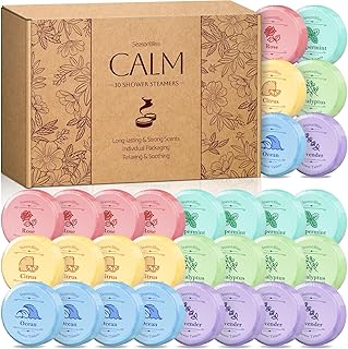 Shower Steamers 30 PCS with Individually Wrapped, Shower Bombs for Women with 6 Rich Scents, Rose Peppermint Citrus Eucalyptus Ocean Lavender, Mother's Day Valentines Birthday Present for Mom Wife Men