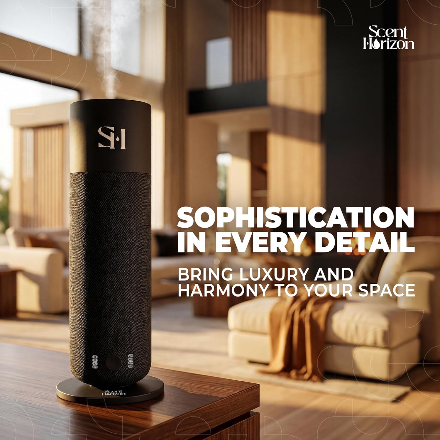 Hotel Waterless Scent Diffuser for Home Large Room - Tower Design 2026, Oil Diffusers for Home, Hotel Aroma Oil Diffuser, Luxury ColdAir Home Diffuser for Office & Whole House, Set 3x15ml Diffuser Oil