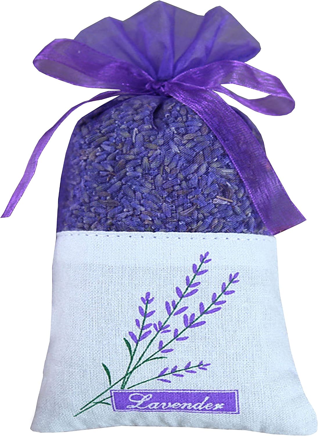 Sanrich 50PCS Lavender Sachet Bags Empty Purple Gauze Ribbons Cotton-Ramie Sacks (deep Purple)