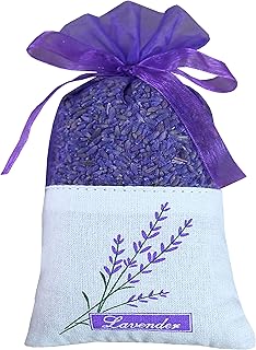Sanrich 50PCS Lavender Sachet Bags Empty Purple Gauze Ribbons Cotton-Ramie Sacks (deep Purple)