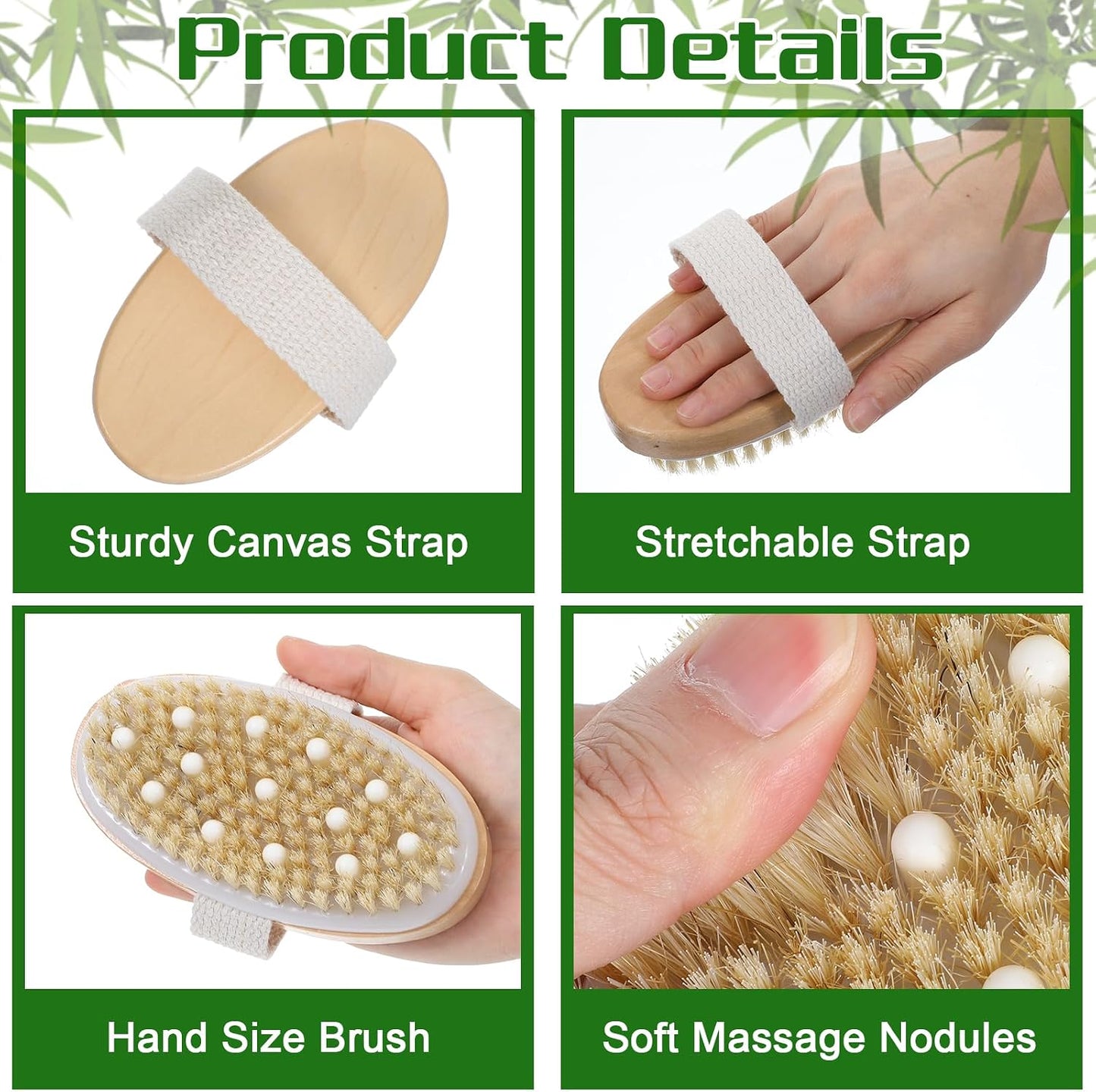 12 Pcs Dry Brushing Body Brush Exfoliating Brush with Massage Nodule Dry Skin Body Scrubber for Shower Bath Back Circulation Improvement Dead Skin Remove Beauty Exfoliator