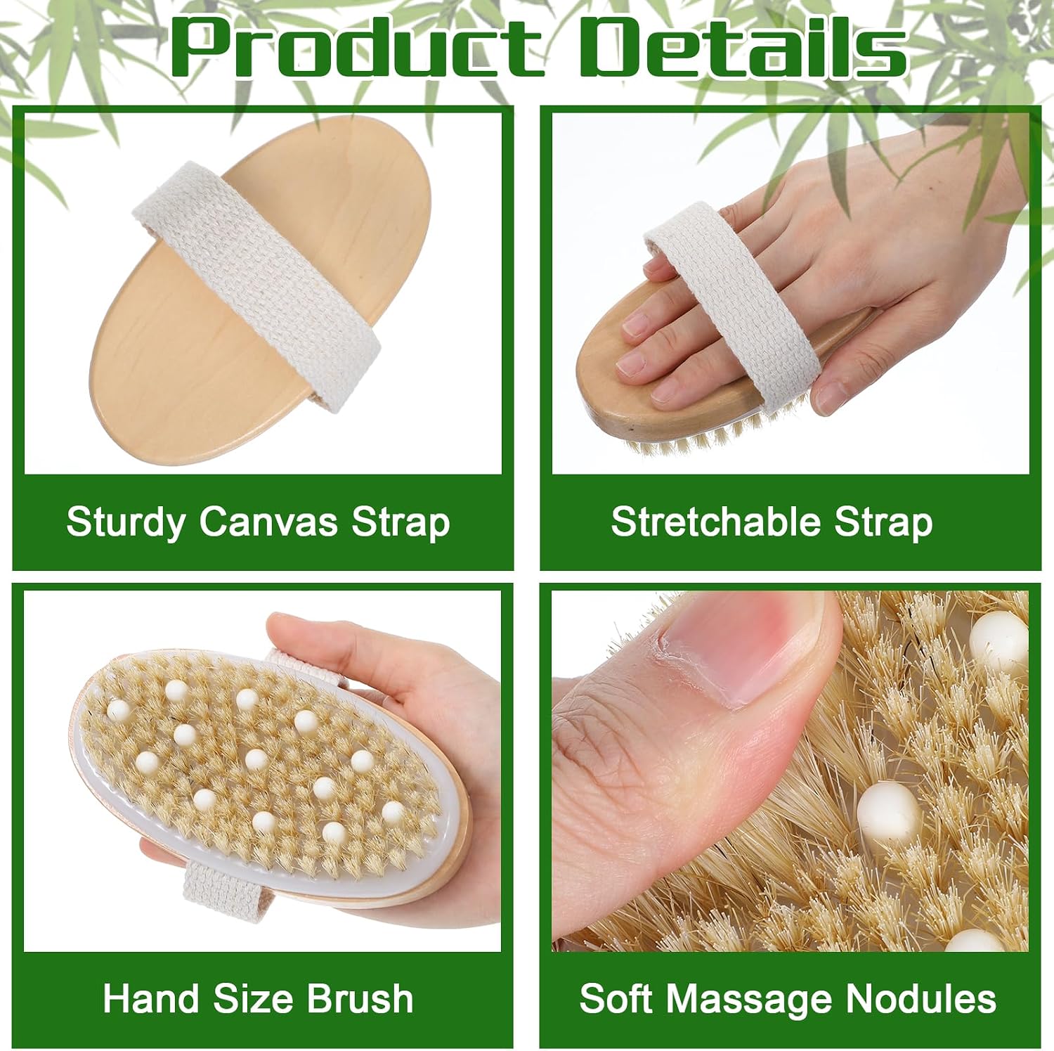 12 Pcs Dry Brushing Body Brush Exfoliating Brush with Massage Nodule Dry Skin Body Scrubber for Shower Bath Back Circulation Improvement Dead Skin Remove Beauty Exfoliator
