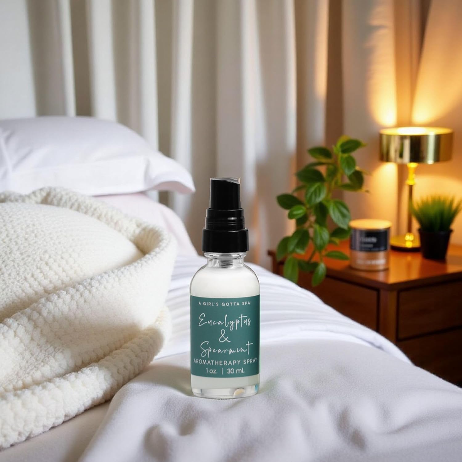 A Girl's Gotta Spa! Eucalyptus and Spearmint Stress Relief Pillow Spray, Vegan and Cruelty-Free, 30ml
