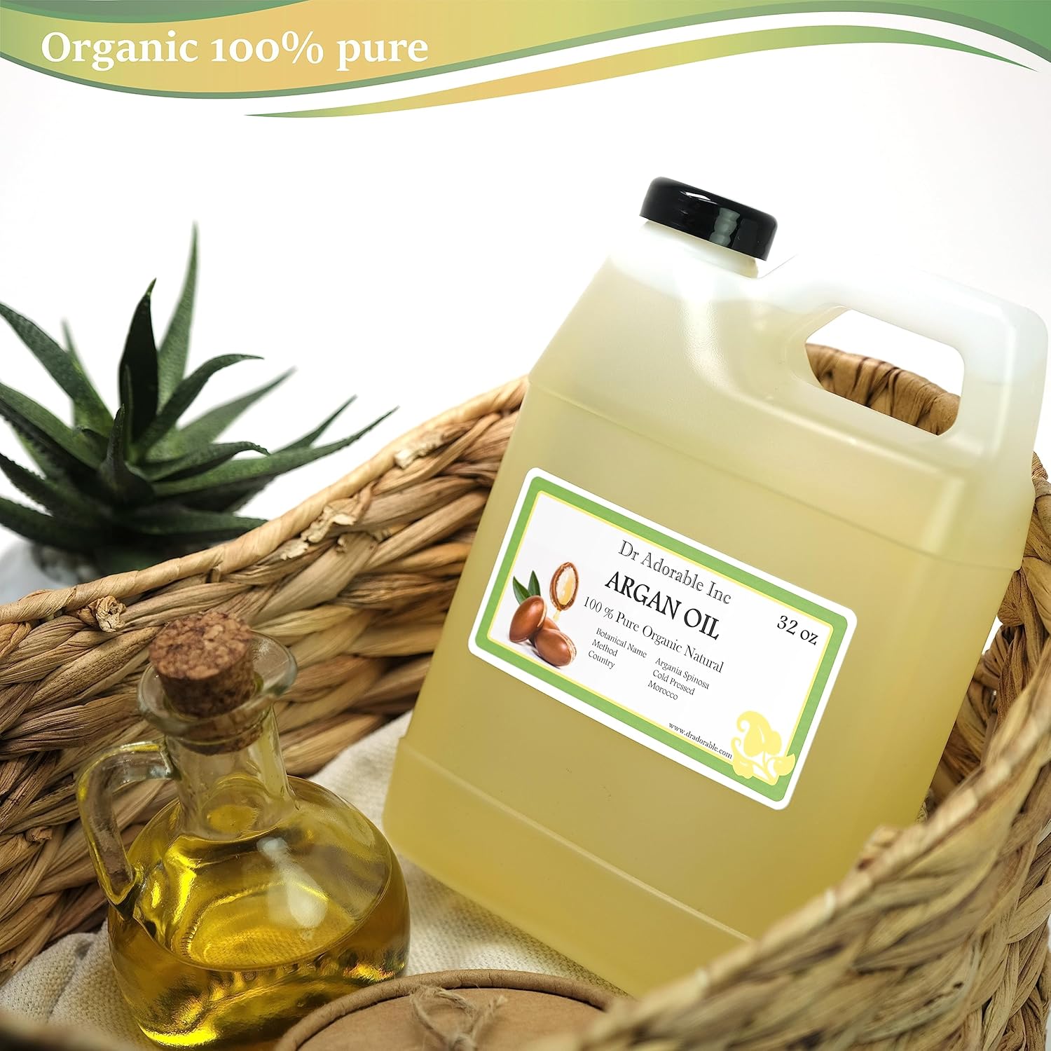 Dr Adorable - 32 oz - Argan Marrakesh Oil - 100% Pure Natural Organic Cold Pressed