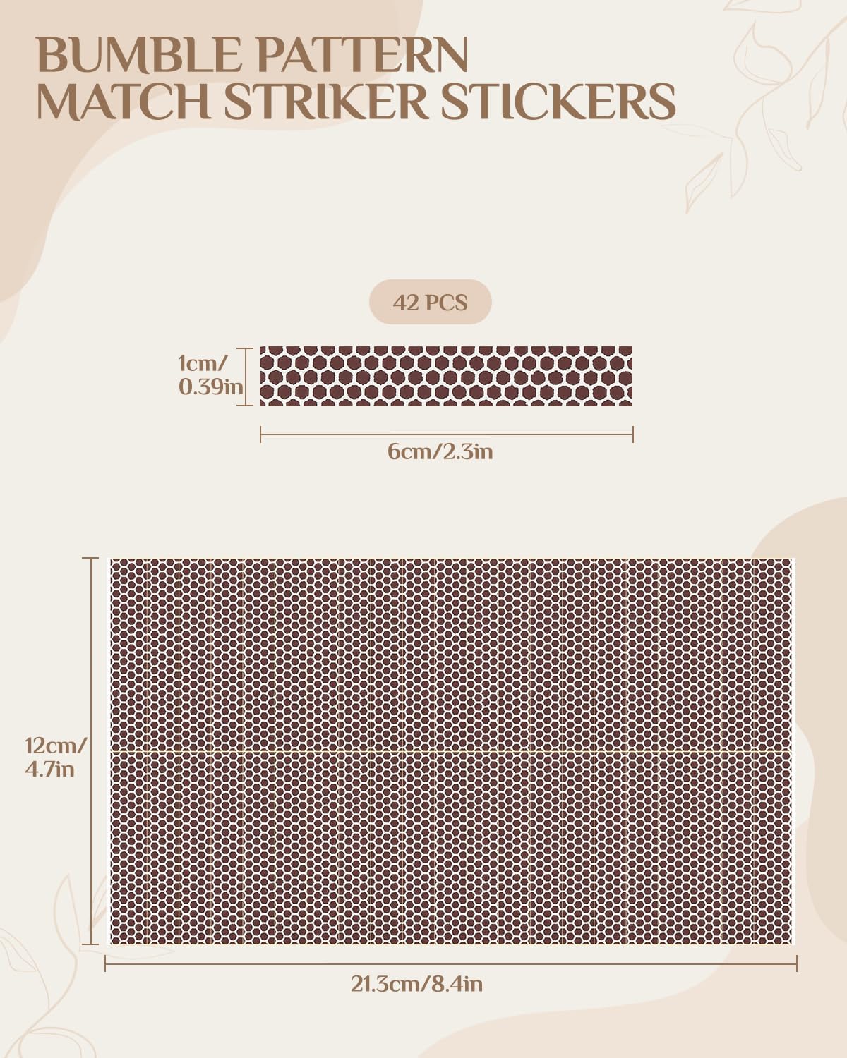 42 PCS Match Striker Stickers, Match Striker Paper with Adhesive, Ideal for Fireplace Matches (Rectangle)