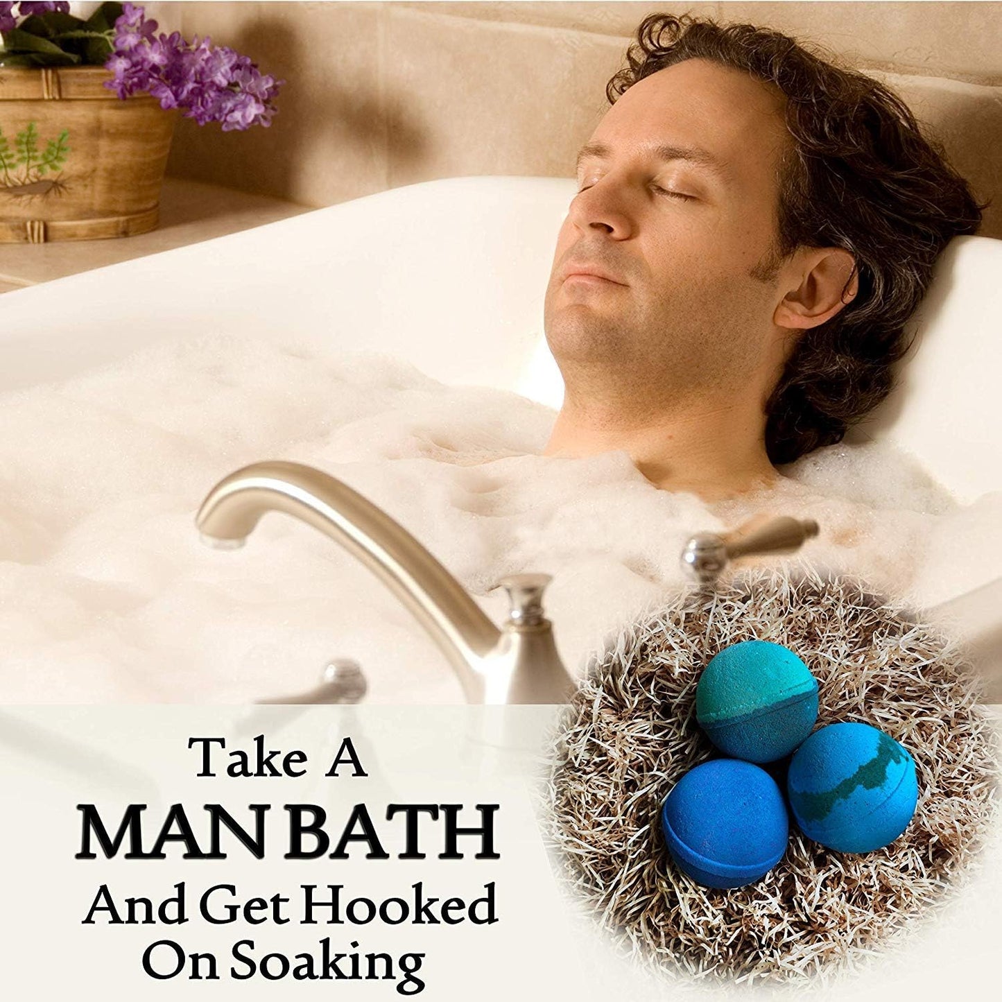 Men's Bath Bombs Gift Set. 24 Therapeutic Shea Bath Bombs for Men! Large Spa Fizzers with Moisturizing & Essential Oils. Aromatherapy Bath Bomb Set Makes Best Gift Set for Men, Husband, Boyfriend etc