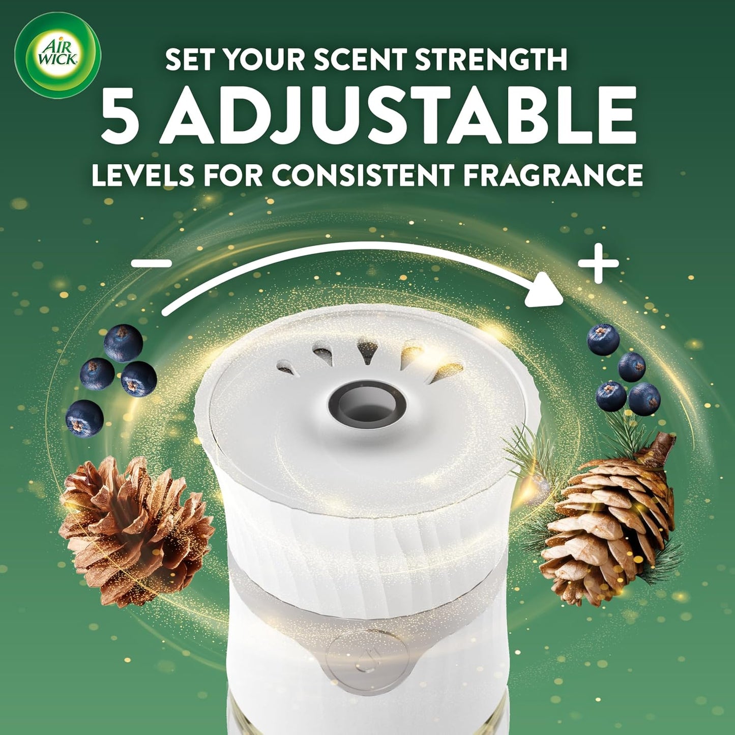 Air Wick Plug-In Scented Oil Refills, 4 Count, Fresh Pine and Juniper, Air Freshener, Essential Oils, Eco Friendly
