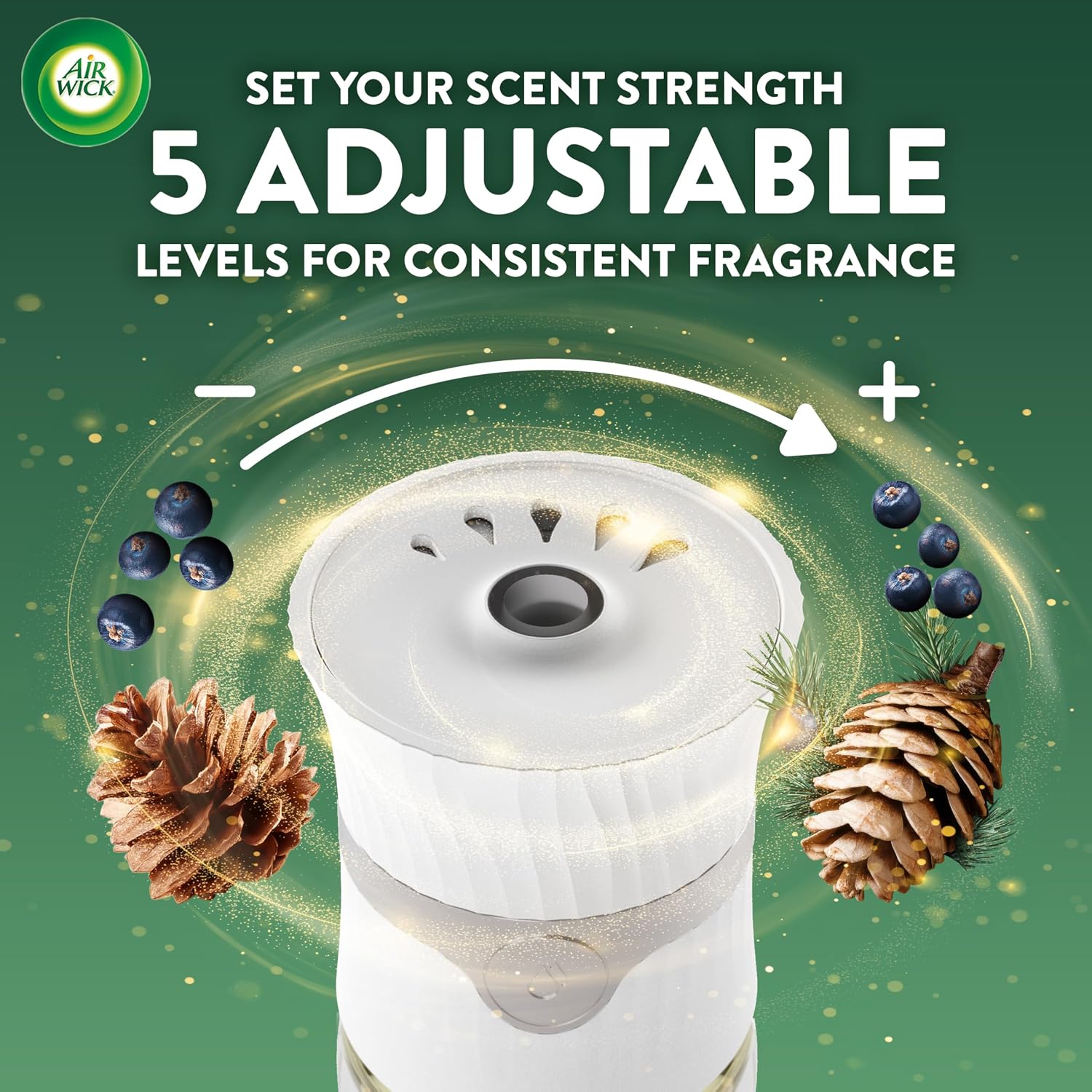 Air Wick Plug-In Scented Oil Refills, 4 Count, Fresh Pine and Juniper, Air Freshener, Essential Oils, Eco Friendly