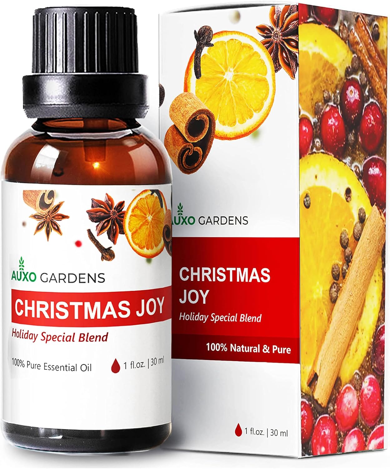 Christmas Joy Essential Oil Blend 1oz(30ml) - 100% Natural, Premium Quality Essential Oil Blend for Aromatherapy- Citrusy, Fresh, and Spicy