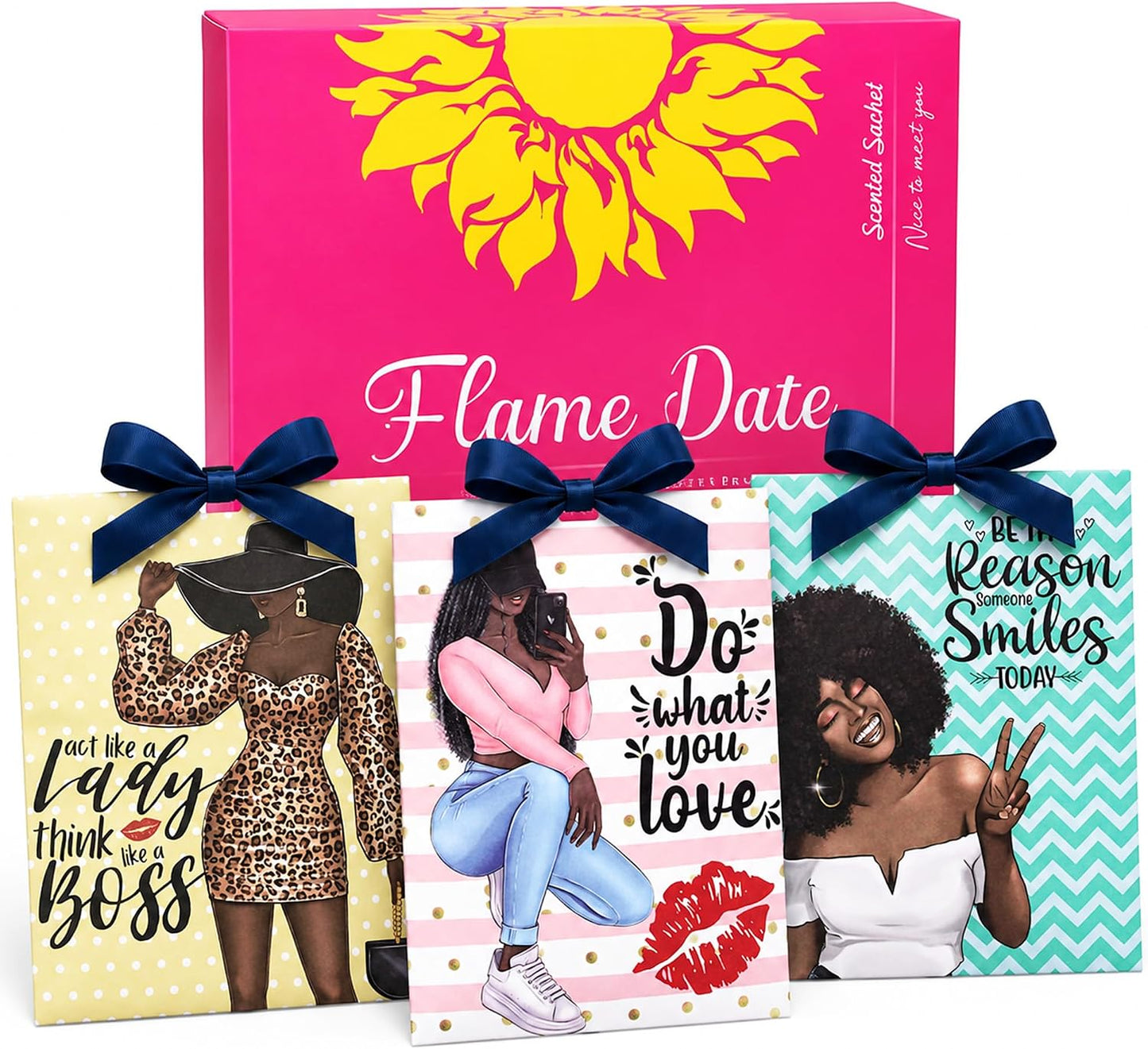 6 Pack Scented Sachets with Motivational Message Gift for Girlfriends Parties Women Birthday (Lavender, Rose, Jasmine)