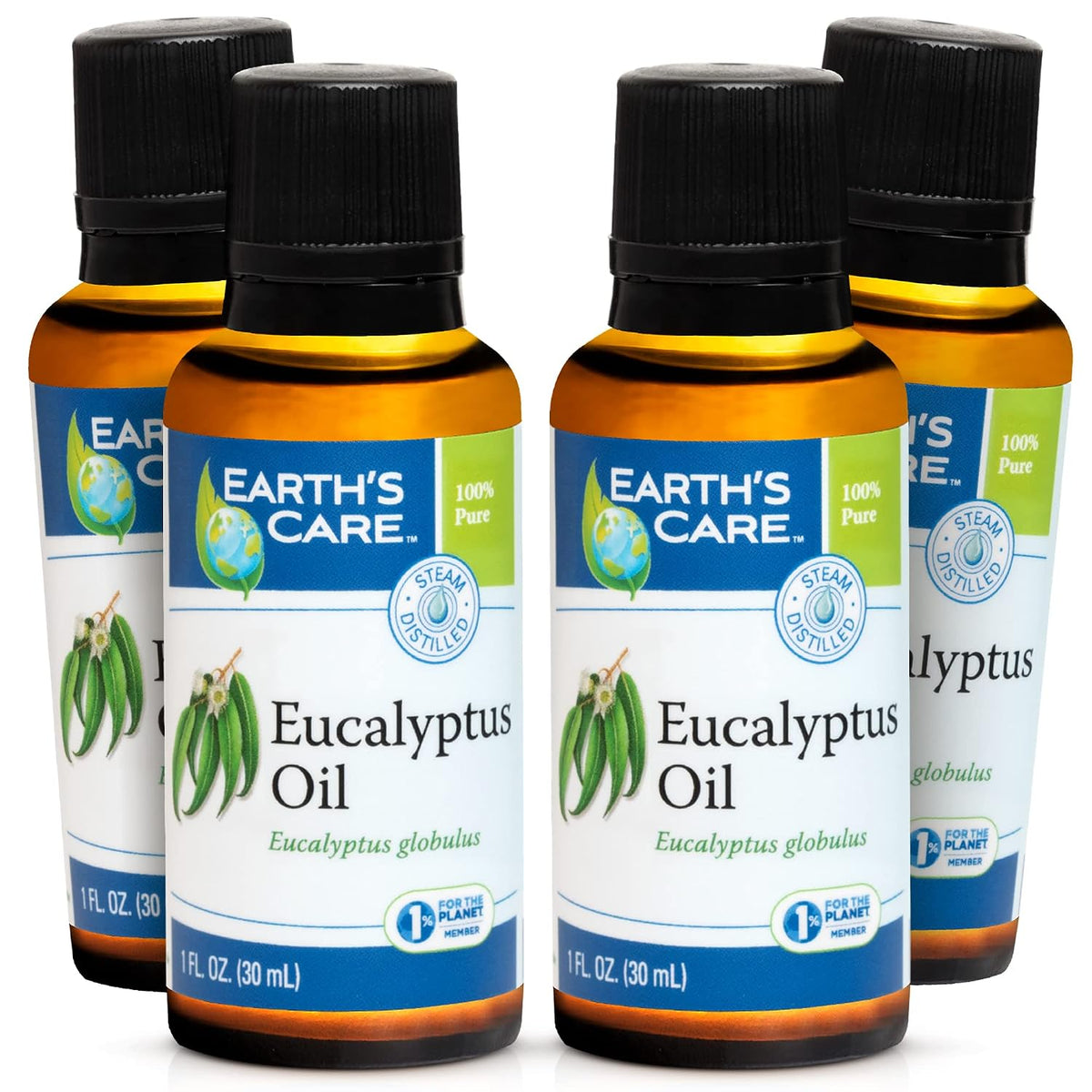 Earth's Care Eucalyptus Oil - 100% Natural Eucalyptus Essential Oil - for Aromatherapy - Steam Distilled - 1 Fl OZ (4