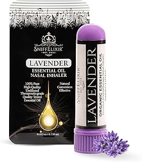 Lavender Essential Oil Aromatherapy Nasal Stick Vapor Inhaler for Sleep Aid, Meditation, Relaxation - USA Made with Organic Essential Oils, Natural Mood Support