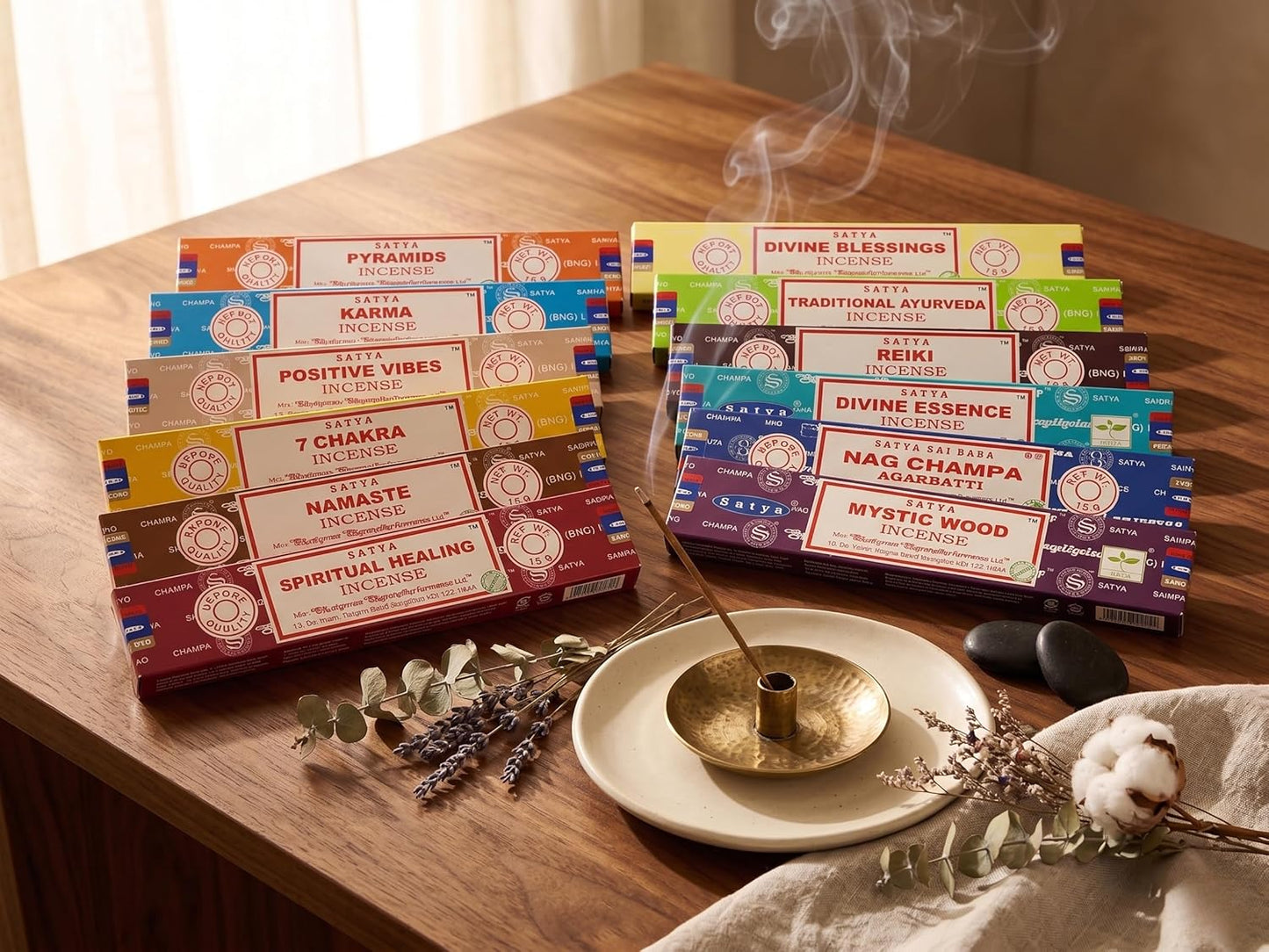 Earth Satya Assorted Natural Masala Incense Sticks – Pack of 12 x 15g (Platinum Mix) | Nag Champa, Chakra, Reiki, Karma, Spiritual Healing & More for Meditation, Puja & Home Fragrance