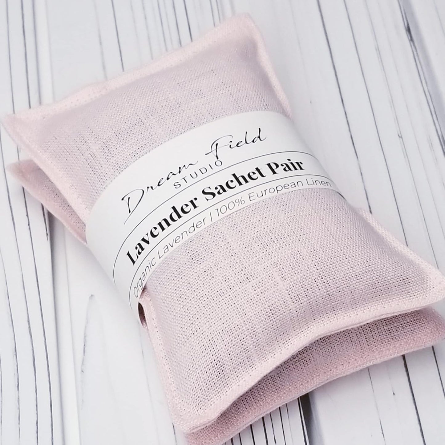 Lavender Drawer Sachets - Set of 2, Organic Linen, Aromatherapy Home Gift | Blush Pink
