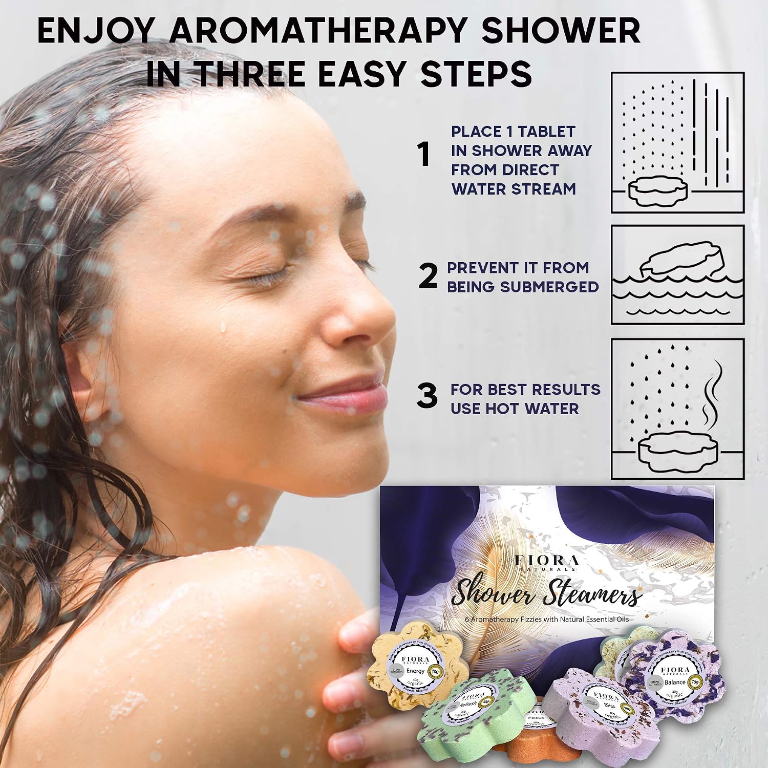 Shower Bombs Aromatherapy - Shower Steamers Vapor Tablets with Natural Essential Oils. Spa Shower, Body Scrub Exfoliator - 12oz Fresh Lemon Sugar Scrub Cubes w/Mango Butter & Shea Butter