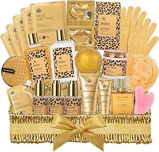 Gifts for Women, Gifts Basket for Women, 32 Pcs Honey & Almond Bath & Body Gift Basket, Hydrating Face Skin Care Gift Set, Self-Care Home Spa Basket Gift Set, Birthday, Christmas, Anniversary